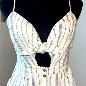 COPY - New! ASTR THE LABEL BOW TIE LINEN STRIPED DRESS SIZE MED